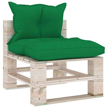 FAMIROSA Divano Centrale da Giardino Pallet con Cuscini in Legno di Pino-6076