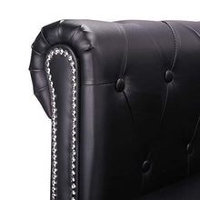 Vislone Divano Angolare 3 Posti, Divano Angolare Pelle con Penisola, 200x140x73 cm Nero - Arredi Casa