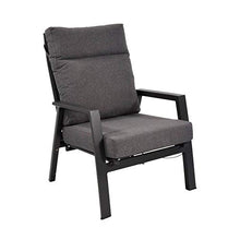Gartentraum Sedia Lounge in Alluminio Grigio con Rivestimento - Rano Lounge Chair