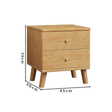 WALNUTA Comodino in Legno massello Armadio Camera da Letto dal Design Semplice e Moderno, Comodino Doppio cassetto