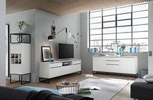 Möbel-Store24 M48153WS2 - Armadio in metallo opaco, stile industriale, 215 cm, colore: Bianco/Nero