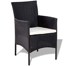 FAMIROSA Set Divani da Giardino 4 pz con Cuscini in Polyrattan Nero-4186