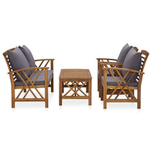 SKM Set Divani da Giardino 4 pz con Cuscini in Massello di Acacia (42.5kg) Marrone-7991