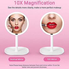 Specchio per Il Trucco del sensore, Mirror Specchio Ingranditore per Trucco,Ingrandimento 10x, Specchio con Luci a Illuminazione Led, Interruttore Tocca, Specchio Illuminato Portatile per Viaggio