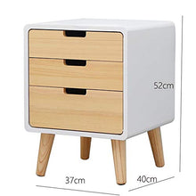WALNUTA Comodino dal Design Semplice e Moderno a Tre cassetti, Mini armadietto da Camera da Letto in Legno massello da Comodino