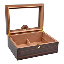 WY-YAN Vetro Trasparente Tetto apribile Visualizza Legno di Cedro Messa Humidor