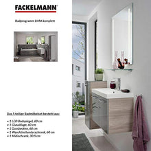 FACKELMANN - Set di 5 mobili da bagno Lima con lavabo in ghisa, 60 cm e specchio da bagno a LED
