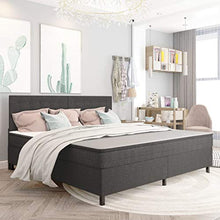 FAMIROSA Letto a Molle Grigio Scuro in Tessuto 200x200 cm-4797