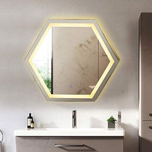 Bagno Specchio Parete Specchi, LED Illuminato Specchio Cosmetico Specchio per Il Trucco, di Differenti Temperature di Colore, con Defogger Dimmer E Touch Interruttore