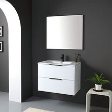 Kiamami Valentina MOBILE LACCATO BIANCO PER BAGNO 75CM E SPECCHIO SENZA CORNICE | PARIGI