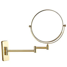 specchio ingranditore, Specchi a parete, Specchio da trucco bifacciale in rame stile europeo, specchio da toletta pieghevole da 8"7 volte ingranditore specchio da bellezza - oro