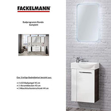 Fackelmann - Set di mobili da Bagno con Specchio da 45 cm, 3 Pezzi, Colore: Bianco Lucido