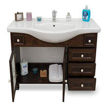 Shop Chic Arredo bagno base e lavabo color noce scuro arte povera 105 cm