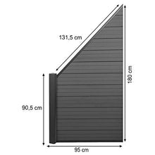 Mendler Pannello supplementare frangivento Obliquo SX Privacy Sarthe WPC Alluminio Premium 95cm Antracite