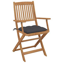vidaXL Sedie da Giardino Pieghevoli 2 pz con Cuscini Massello Acacia