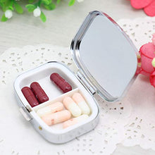 2 pezzi Scatola per Pillole Metallo, Feelairy Portapillole Tascabile 2 Scomparti con Specchio, Portapillole Settimanali da Viaggio per Vitamine e Medicinali Tablet per Uso Quotidiano