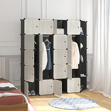 WOLTU Guardaroba Grande DIY Armadio a Cubo, Mobiletto Portaoggetti, Scarpiera Componibile e Modulare, per Stanzino e Ripostiglio, Nero+Bianco SR0102she