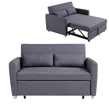 Mobilier Déco Kaya Letto Divano Tessuto, Grigio Scuro, Due Posti