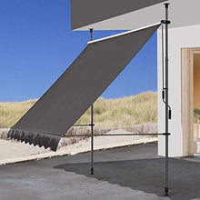 QUICK STAR Tendalino a Morsetto 250 x 130 cm Vetrina Manuale Terrazza per Giardino per Esterni Balcone Grigio