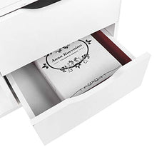 Comodino Changor, utilizzabile come comodino compatto con design a scomparsa, tavolino in truciolato (bianco)