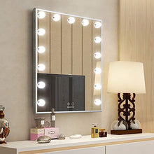 WONSTART specchio trucco con luci, Specchio per Il Trucco con 15 Pezzi di luci a LED da Tavolo o Specchio per Il Montaggio a Parete (42/51 Silver)