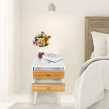 Comodino Tavolo da Letto per Case in MDF, Comodino da Comodino in Legno Moderno per Uso Domestico con Mobili per Camera da Letto a Doppio Cassetto