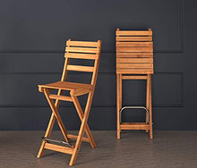 Interbuild Sofia Sgabello da Bar Pieghevole in Legno per Sedia da Esterno da Esterno con Schienale 2 Pezzi/Confezione in Teak Dorato