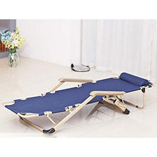 SHANCL 184CM Sedia da Spiaggia Pieghevole con Braccioli da Giardino Blu Reclinabile