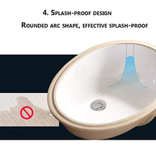 Lavello Contenitore Tondo in Ceramica, Lavabo da Bagno, Lavabo da Incasso, Antitrabocco/Antispruzzo/Facile da Installare E Facile da Pulire, Bianco