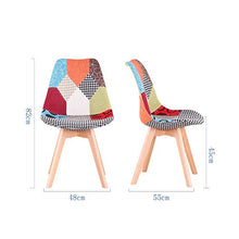 Uderkiny Set di 4 sedie Sedia da Pranzo in Quattro Pezzi Patchwork con Cuscini, Adatta per pranzare in Soggiorno Cucina, ECC (Rosso Patchwork)