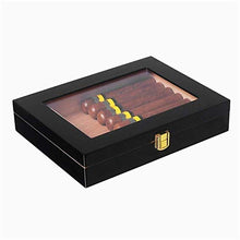 Auoeer Cigar Box Legno di Cedro visualizzazione della Casella di Windows Cigar Humidor Mini Piano Portatile con Display Box
