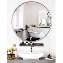 WWSHM Specchi Rotondi da Parete con specchiera in Metallo Oro Rosa con Specchio per mensola per Ingresso Bagno, Sala da Pranzo e Soggiorno (Diametro 40 cm / 16"~ 70 cm / 27,6")