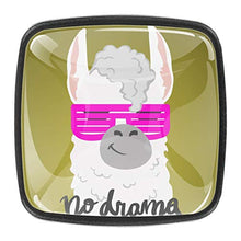 Cute cartoon lama alpaca Pomelli per Porta Set di 4 Pomelli per Mobili Manopole per Cassetti Cucina Armadio Vetro