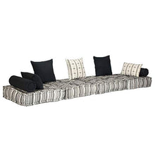 vidaXL Divano Letto Modulare a 2 Posti in Tessuto a Strisce Letto Sofa Sofà