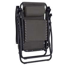 Outsunny Poltrona Sedia Sdraio Pieghevole Reclinabile Lettino Relax Zero Gravity Textilene 90x65x110cm Grigio