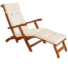 Detex Cuscino Imbottito per Sdraio Effetto Lino 8 Bottoni coprisdraio materassino per Lettino Colore Beige