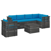 vidaXL Set Divani da Giardino su Pallet 7 pz con Cuscini Massello Pino