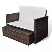 Tidyard- Set Divani da Giardino, Set Divano Esterno 5 pz in Polirattan Modulare Marrone