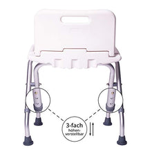 ONVAYA® sgabello da bagno 150kg | sgabello da doccia | sedile da doccia | sedia da doccia | bianco con schienale