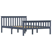 FAMIROSA Giroletto con 2 Cassetti Grigio in Massello di Pino 140x200 cm-0705