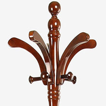 LIPENLI Armadio Semplice Elegante Guardaroba in Legno massello, Appendiabiti, Armadio, caffè