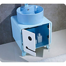 DZWSD Bambini Mobiletto da Bagno, lavandino/Specchio/Rubinetto/Armadio di stoccaggio 4 in 1, Asilo Nido Simpatico Cartone Animato, Set lavabo per Bambini