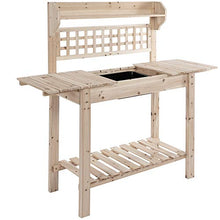 Banco da Lavoro per Giardinaggio 100x45x140 cm in Legno Naturale