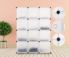 ASUKALE Armadio in plastica portatile con 12 cubi (105 × 35 × 140)