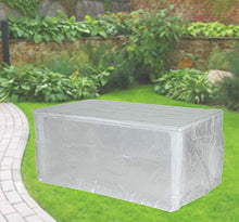 Fachhandel Plus Komfort - Copertura Protettiva per Tavolo Rettangolare da Giardino, 220 x 100 x 75 cm, Trasparente