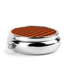 Scatola rotonda per medicina portatile, mini pillole in metallo, dispenser per pillole tascabili, borsa da viaggio, mini arancione e nero
