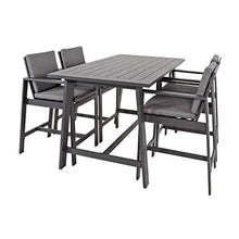 Gartentraum Tavolo Bar in Alluminio Grigio 180cm - Tavolo Bar Maggie
