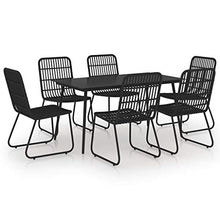 vidaXL Set da Pranzo da Giardino 7 pz in Polyrattan e Vetro