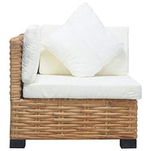 VidaXL - Divano angolare con cuscini in rattan naturale