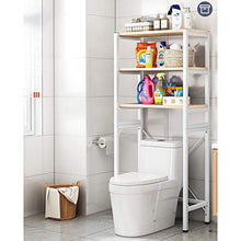 Gjfhome Scaffale sopra WC Mobile per Lavatrice Scaffale da Bagno sopra Toilette Armadietto Salvaspazio Mensole Versatile, 21.2"L X 11" W X 59" H(Bianco)